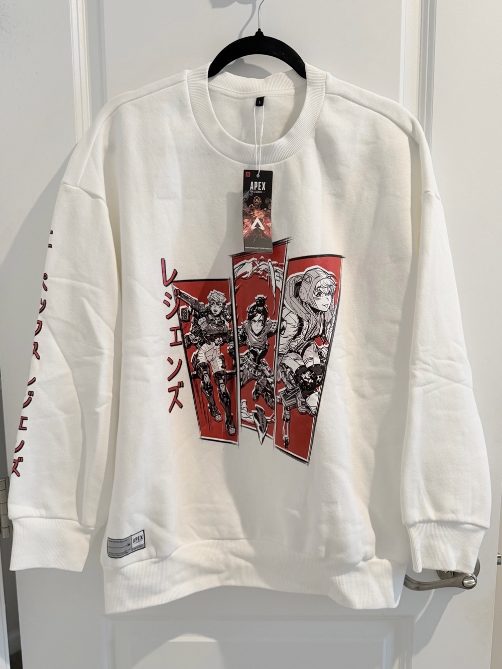 Men’s White Graphic Crewneck Sweatshirt